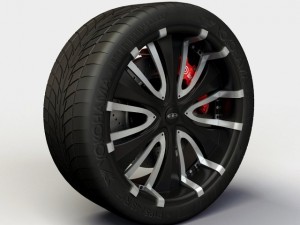 wheel baccarat  passion rims and tire Model 3D
