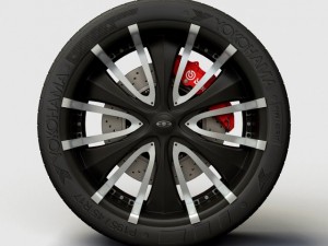 wheel baccarat  passion rims and tire 3D 모델
