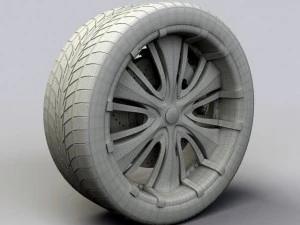 wheel baccarat  passion rims and tire 3D Model