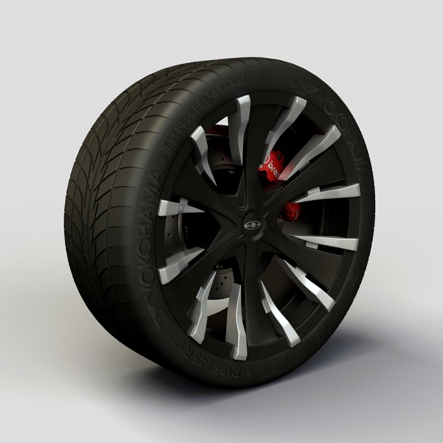 wheel baccarat  phang rims and tyre Modelo 3D .c4d .max .obj .3ds .fbx .stl .blend 