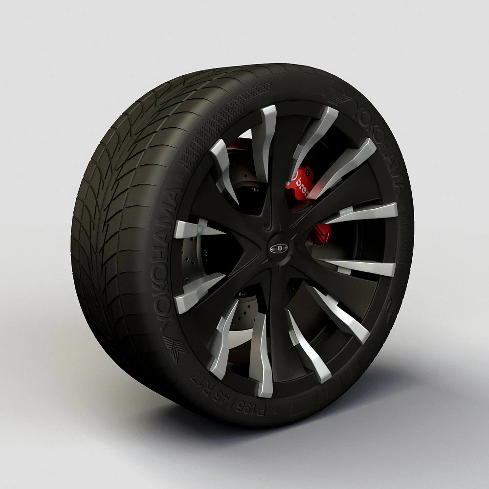 wheel baccarat  phang rims and tyre 3D Model .c4d .max .obj .3ds .fbx .stl .blend 