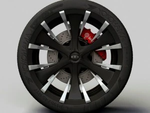 wheel baccarat  phang rims and tyre 3D Model