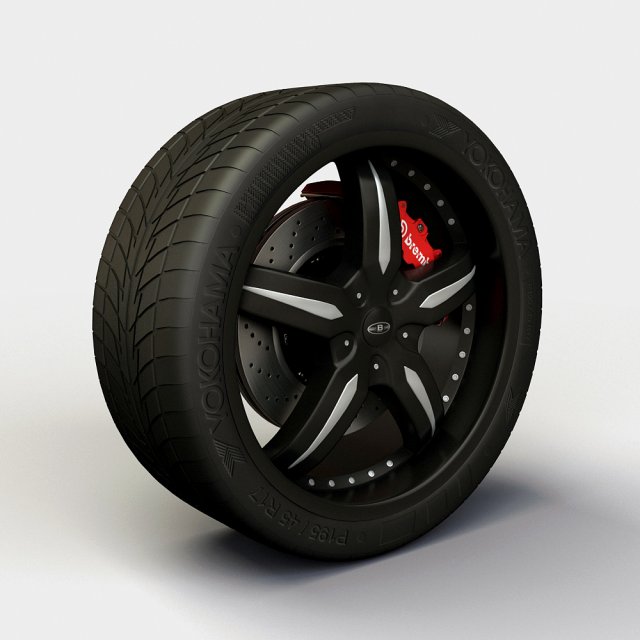 wheel baccarat  sync rims and tyre 3D Model .c4d .max .obj .3ds .fbx .stl .blend 