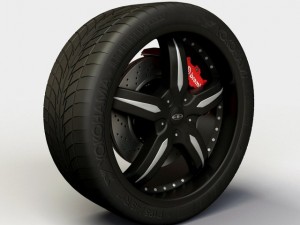 wheel baccarat  sync rims and tyre Model 3D