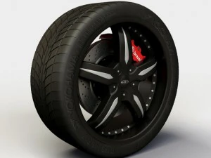 车轮百家乐同步轮圈和轮胎 3D 模型