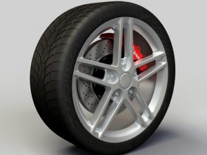 wheel detroit  2006 z06 rims and tire Model 3D