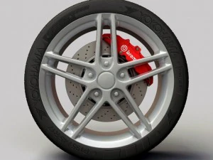 wheel detroit  2006 z06 rims and tire 3D Model
