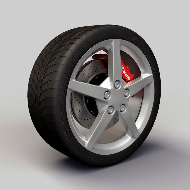 wheel detroit 2008 c6 rims and tire 3D Model .c4d .max .obj .3ds .fbx .stl .blend 