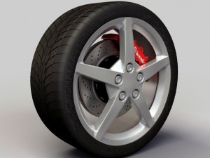 wheel detroit 2008 c6 rims and tire Model 3D