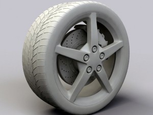 wheel detroit 2008 c6 rims and tire 3D Model