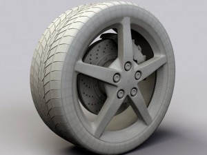 wheel detroit 2008 c6 rims and tire 3D Model