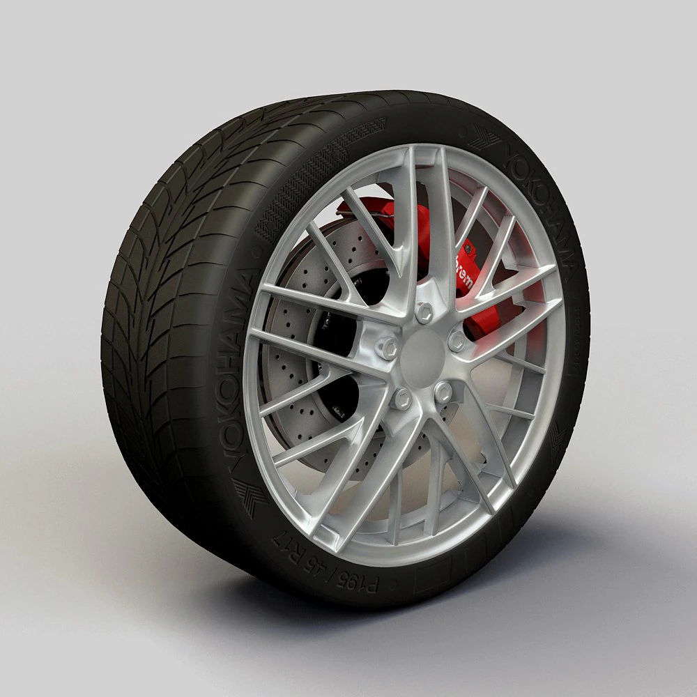 wheel detroit c6 rims and tire 3D Model .c4d .max .obj .3ds .fbx .stl .blend 