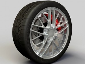 wheel detroit c6 rims and tire Model 3D
