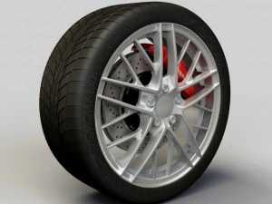 ホイール デトロイト C6 リムとタイヤ 3Dモデル