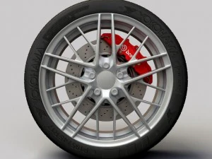 wheel detroit c6 rims and tire 3D Model