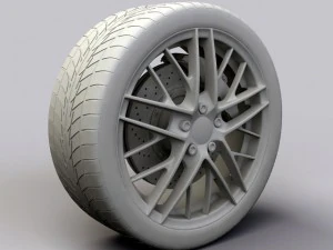 wheel detroit c6 rims and tire 3D Model