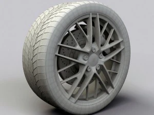 wheel detroit c6 rims and tire 3D Model