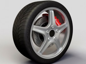 wheel detroit  cobra r rims and tire Model 3D