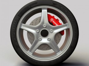 wheel detroit  cobra r rims and tire 3Dモデル