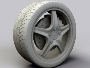 wheel detroit  cobra r rims and tire 3Dモデル