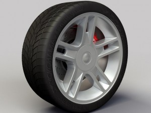 wheel detroit hd rims and tire Model 3D