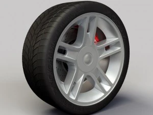 ホイール デトロイト HD のリムとタイヤ 3Dモデル