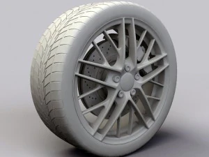 wheel detroit zr1 rims and tire 3D Model