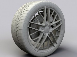 wheel detroit zr1 rims and tire 3D-Modell