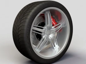 ホイールディップアンブッシュリムとタイヤ 3Dモデル