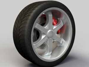 wheel dip  assail rims and tire Model 3D