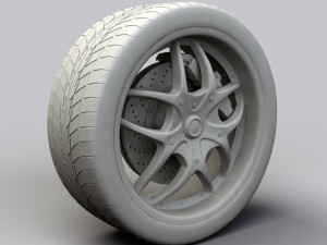 wheel dip boomerang rims and tire 3D Model