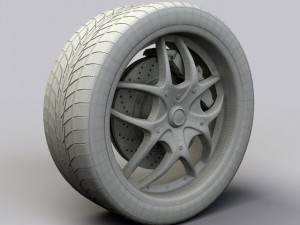 wheel dip boomerang rims and tire 3D Model
