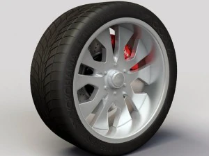 车轮倾角 d11 轮辋和轮胎 3D 模型