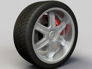 wheel dip heat rims and tire Model 3D