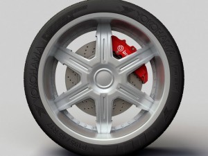 wheel dip heat rims and tire 3D-Modell