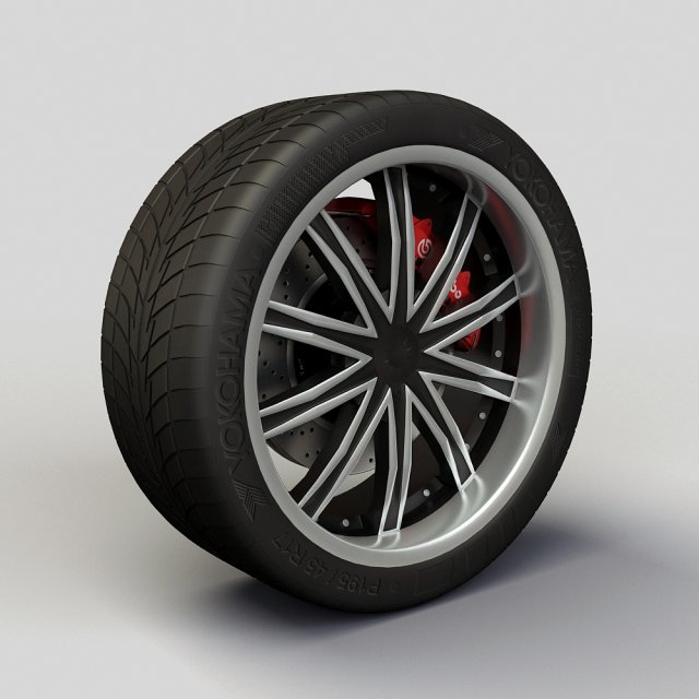 wheel dip ice rims and tire 3D Модель .c4d .max .obj .3ds .fbx .stl .blend 