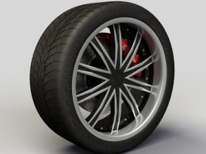 wheel dip ice rims and tire Model 3D