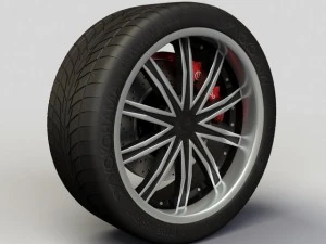 휠 딥 아이스 림 및 타이어 3D 모델