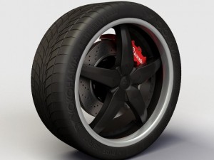wheel dip laser rims and tire Model 3D