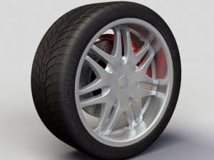 wheel dip phantom rims and tire Model 3D