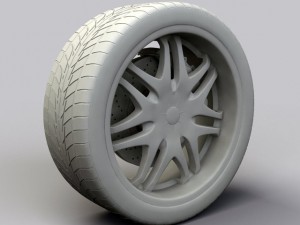 wheel dip phantom rims and tire Model 3D