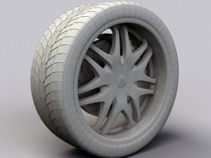 wheel dip phantom rims and tire Model 3D