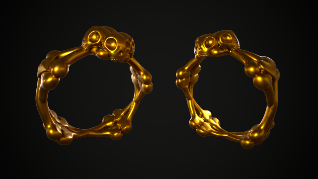 Skull bones ring 3D print model Model do druku 3D .c4d .max .obj .3ds .fbx .stl .blend 