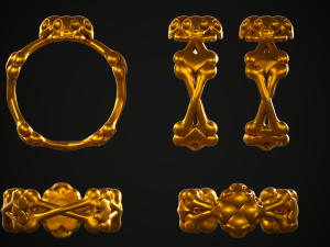 Skull bones ring 3D print model Model do druku 3D