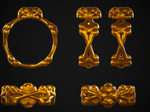 Ossos do cr&acirc;nio anel modelo de impress&atilde;o 3D Modelo de Impressão 3D