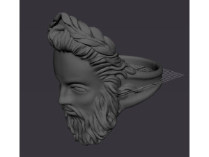 Zeus face ring 3D print model 3D Принт Модель