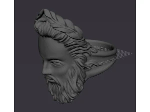 Zeus face ring 3D print model 3D Print Model