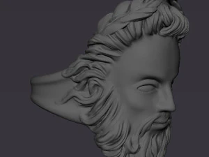 Zeus face ring 3D print model 3D Print Model