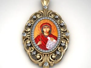 złoty wisiorek z emalią na złocie Model do druku 3D