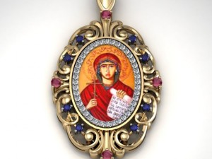 gold pendant with enamel on gold Model Cetak 3D